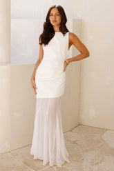 Modern Art Maxi Dress White